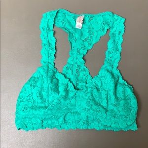 Turquoise lace bralette